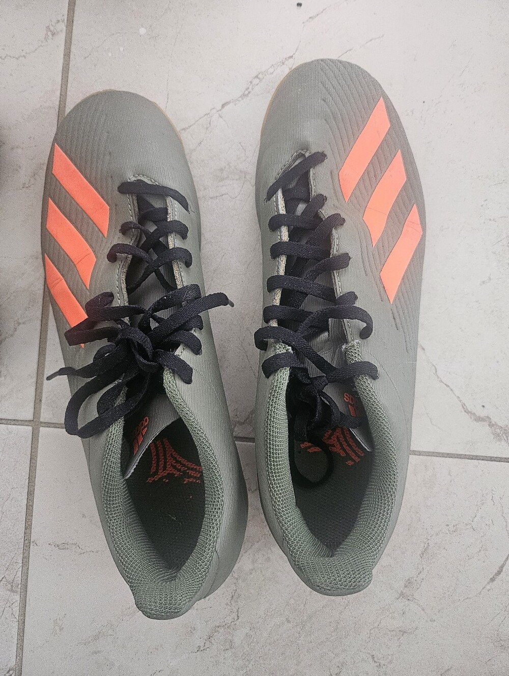 adidas Men’s Indoor Soccer Shoes with Orange Accents